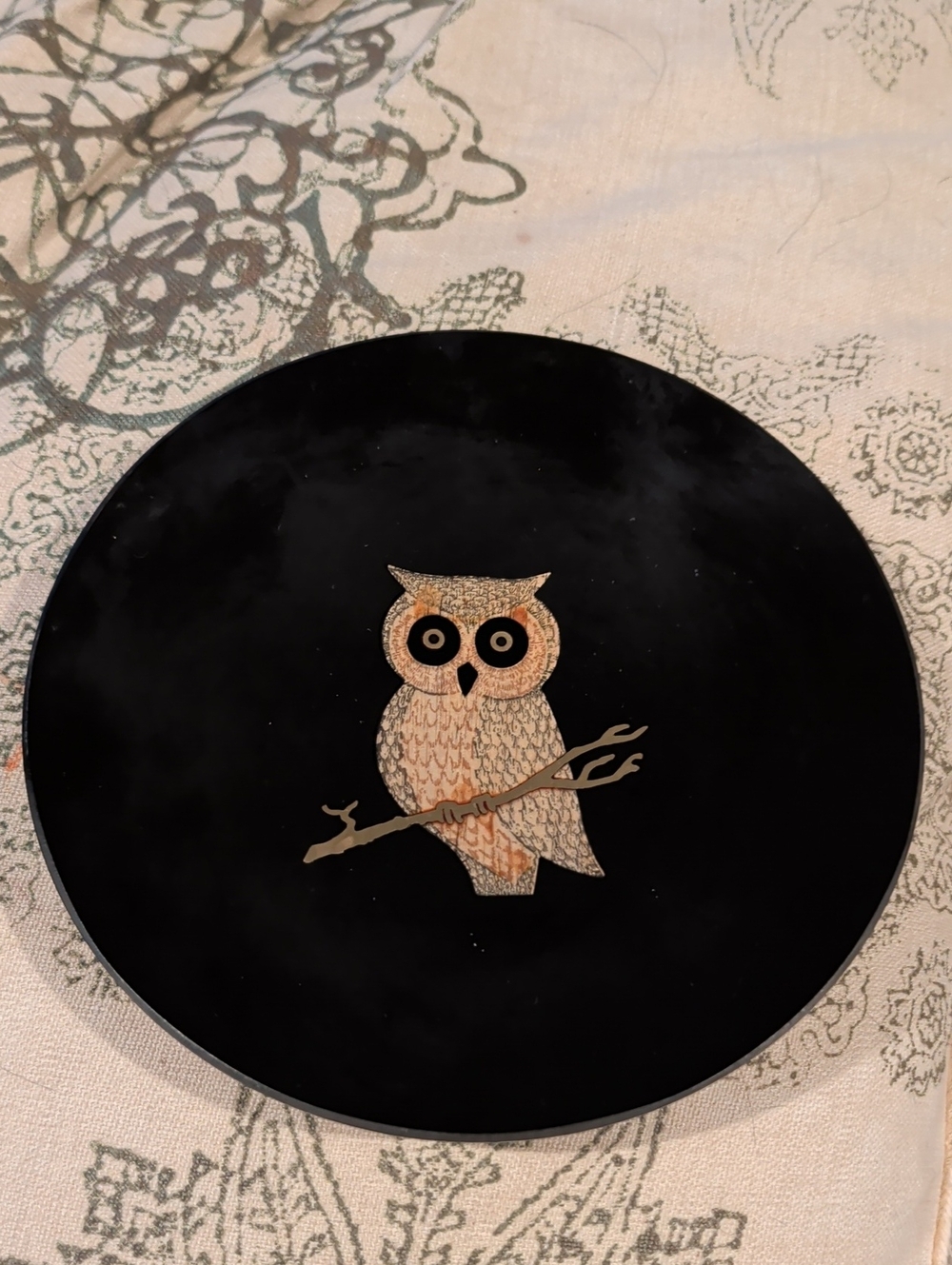 Couroc California mid century modern owl plate